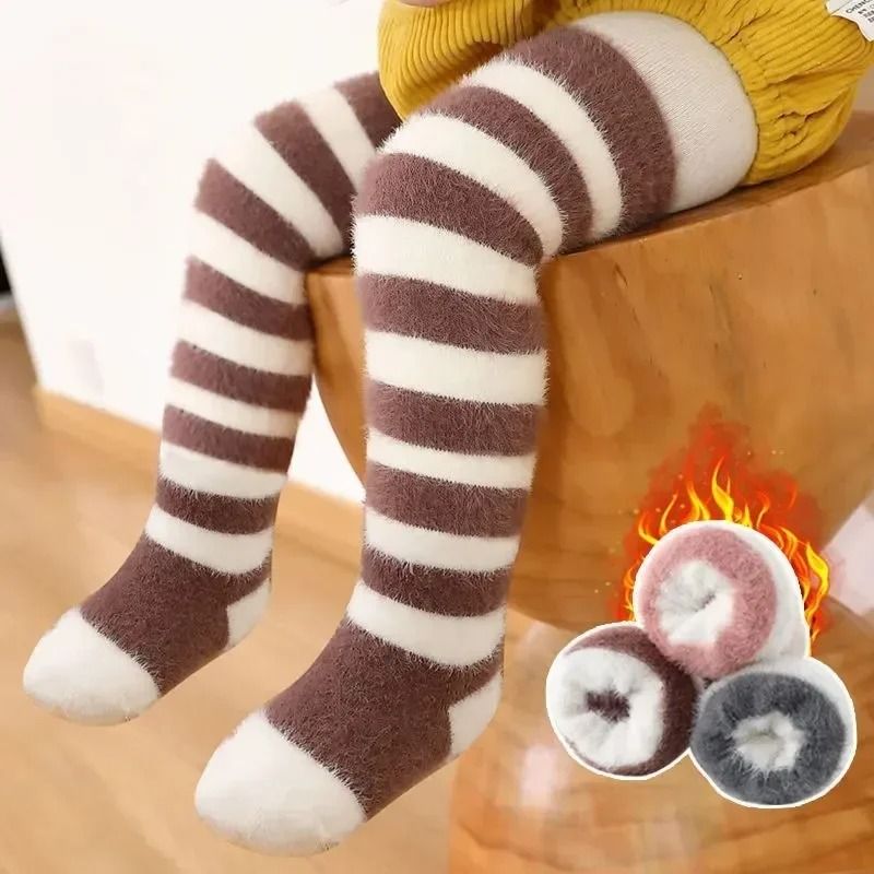 Winter Thick Warm Plush Baby Stockings Super Soft Knee High Socks