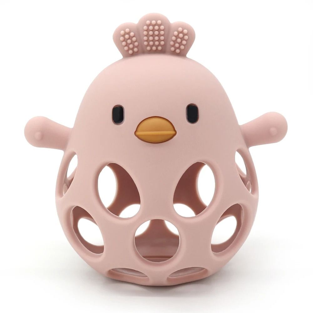 Cartoon Chick Silicone Baby Teether Toy - Anti-Eating Hand Dental Care