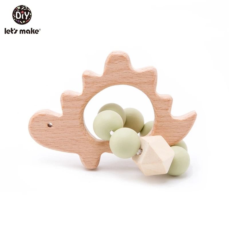 Rabbit & Cloud Hybrid Silicone Teether - Montessori Nursing Wood Baby Toy