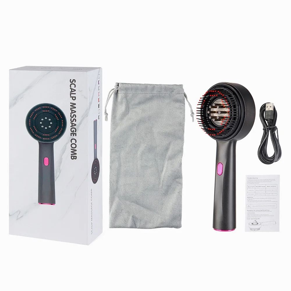 Red Light Scalp Therapy System – Premium Vibration Massage Comb & Liquid Applicator