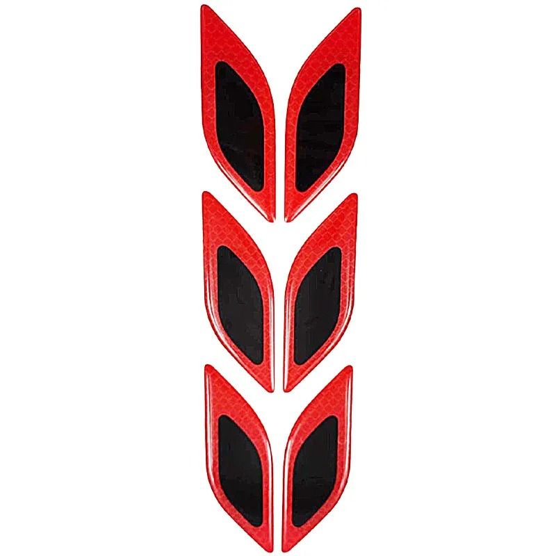6-Piece Car Reflective Warning Stickers and Anti-Scratch Safety Decorative Set