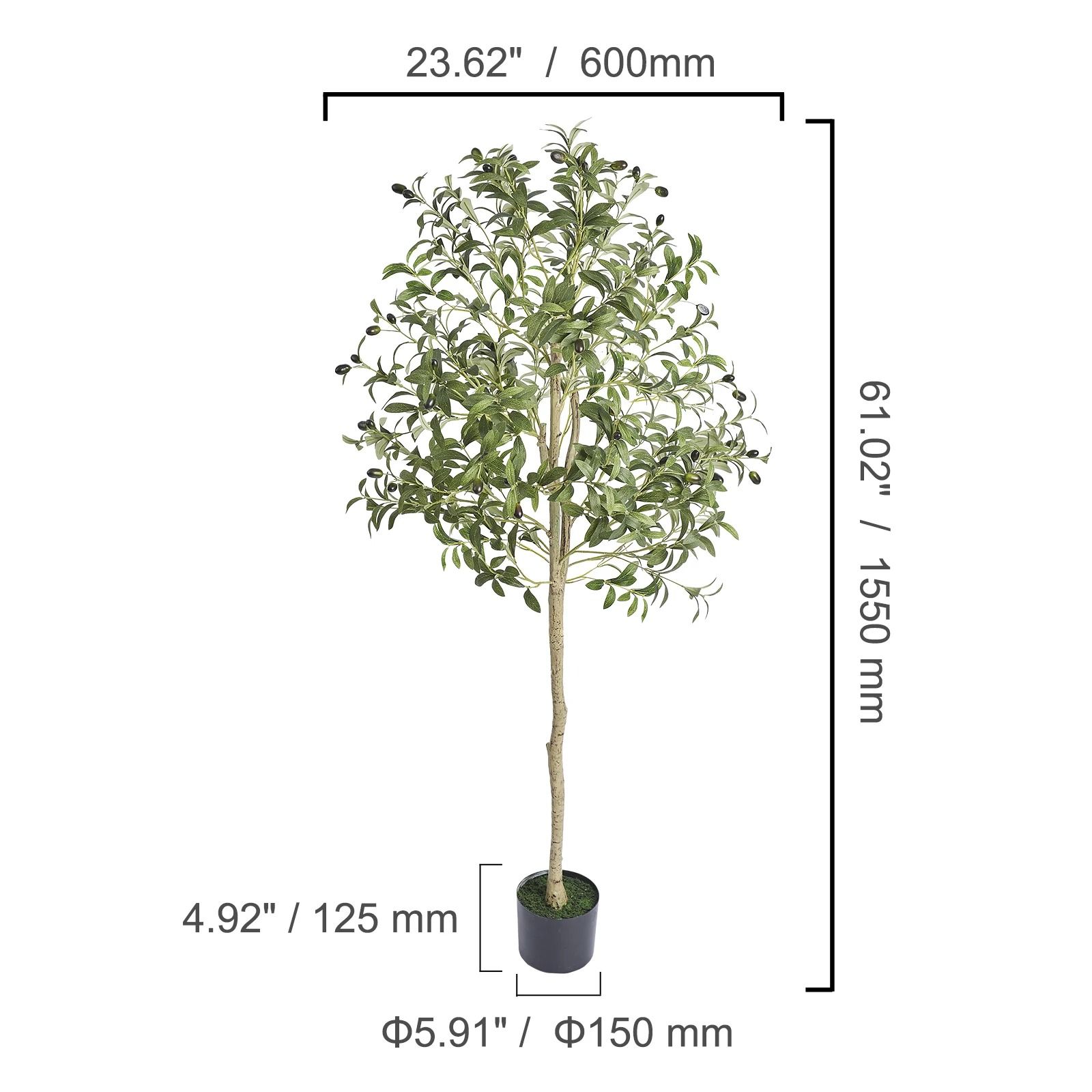 Premium Lifelike Artificial Olive Tree with Mediterranean Elegance