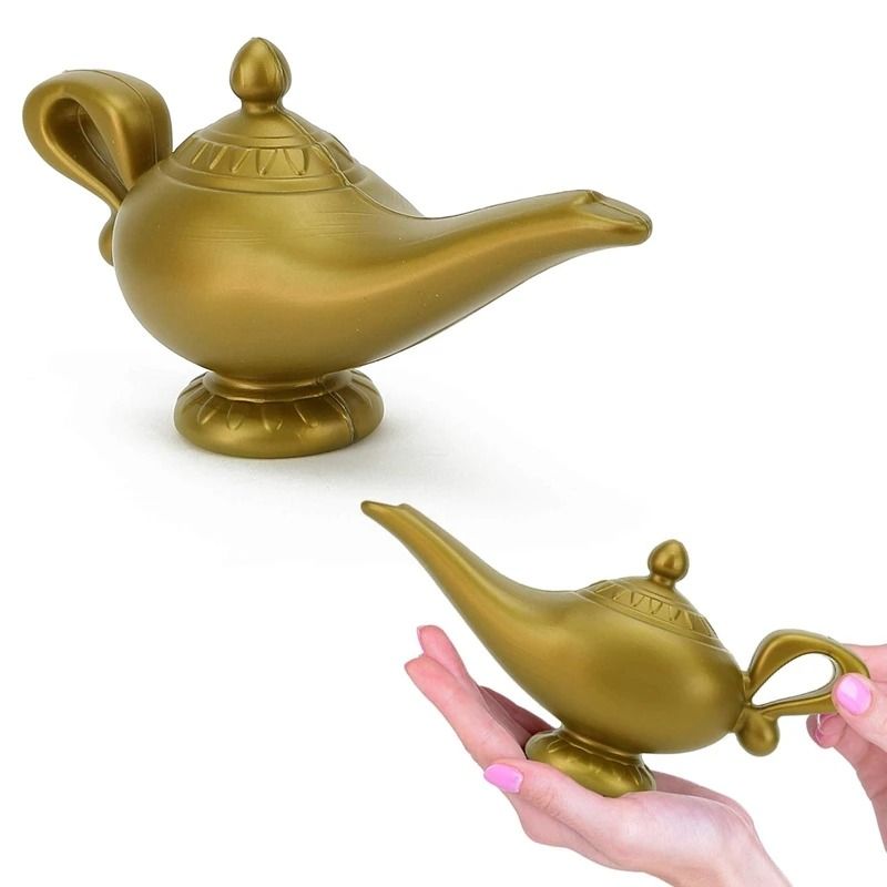 Magic Aladdin Lamp Prop | Golden Genie Lamp for Cosplay, Halloween & Party Decor