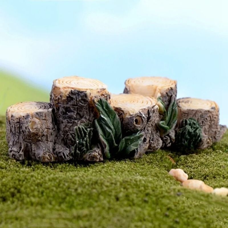 Miniature Tree Stump Bridge | Resin Fairy Garden & Micro Landscape Ornament