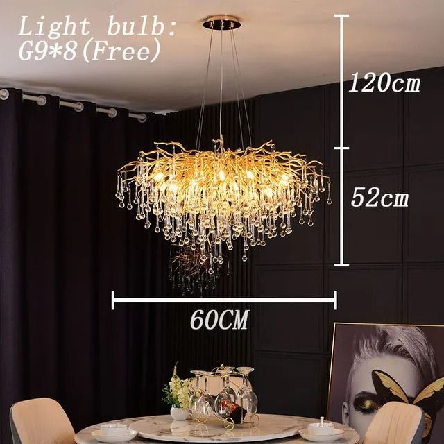 Nordic Luxury Gold K9 Crystal Chandelier | Modern LED Chandelier Fixture
