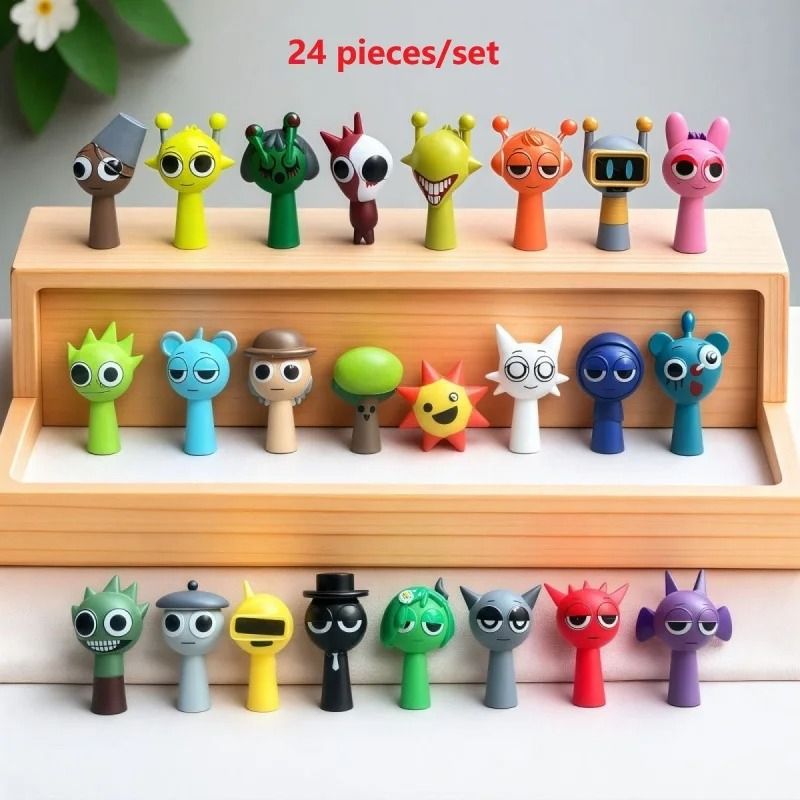 Ultimate 24-Piece Sprunki PVC Figurine Set | Incredibox Game Action Dolls for Desktop & Collector Display