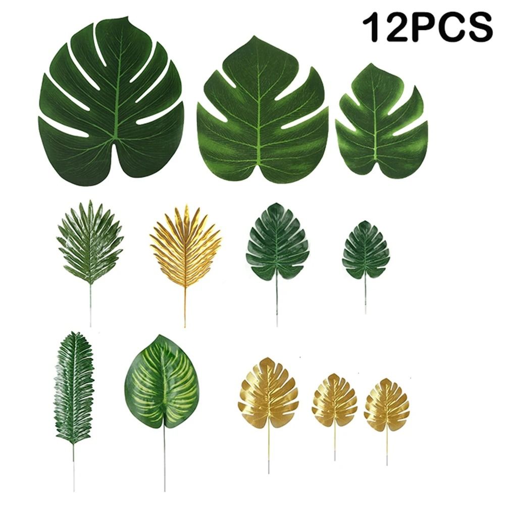 Artificial Tropical Palm Leaves | Jungle Safari Theme Party Decor | Hawaiian Luau Foliage for Birthday & Wedding