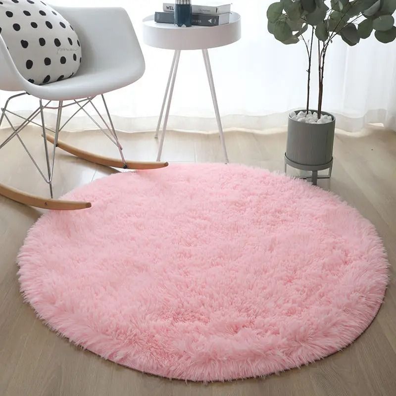 Ultra-Soft Plush Round Rug | Fluffy Shaggy Living Room Carpet | Non-Slip Faux Fur Mat for Bedroom & Nursery