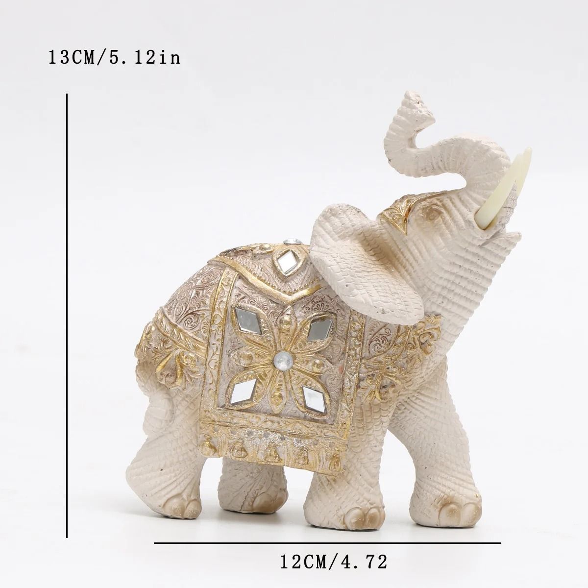 Authentic Lucky Elephant Feng Shui Statue | Wealth Attraction Sculpture | Vibrant Home & Office Prosperity Figurine