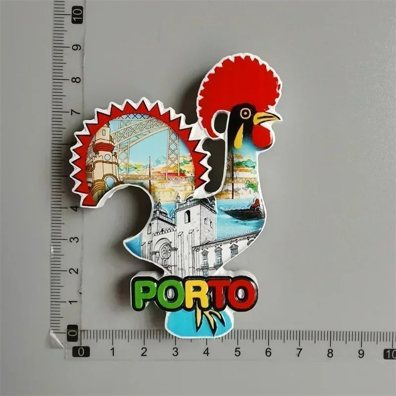 Portugal Heritage Fridge Magnet | Lisbon Tram & Porto Souvenir | Professional Hand-Painted Resin Refrigerator Art