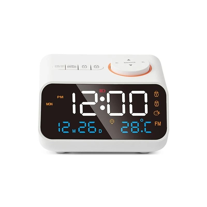 Cyber-Luxe LED Digital Command Clock | Acoustic Sensing FM Studio Radio | Executive Desktop & Smart Sanctuary Decor