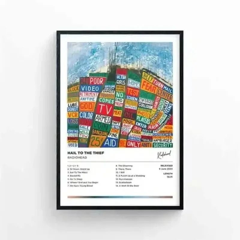 Art-Rock Icon Canvas | Radiohead The Bends Album Cover | Executive Music Studio & Modern Sanctuary Decor