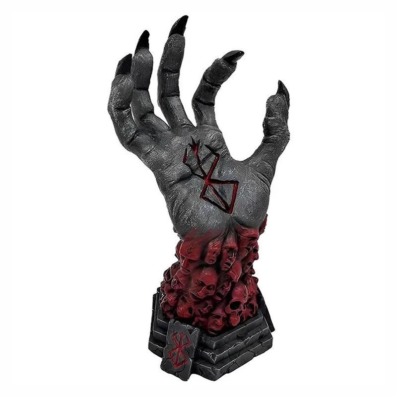 Devils Right Hand Sculpture | Berserk Rune Skull Figurine | Executive Studio & Dark Fantasy Sanctuary Decor