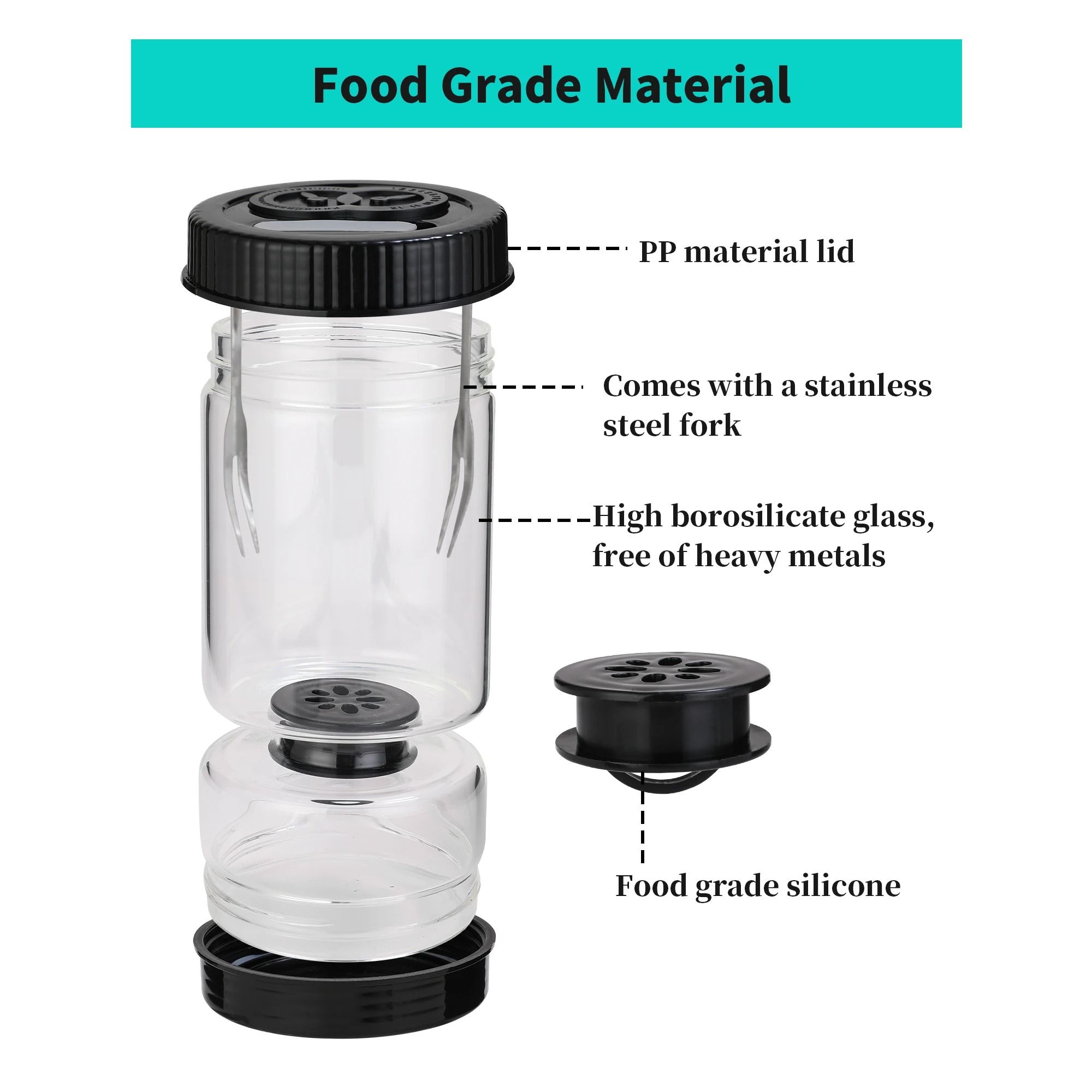 Aegis Flip Hourglass Jar | Glass Olive & Pickle Strainer Container with Airtight Lid