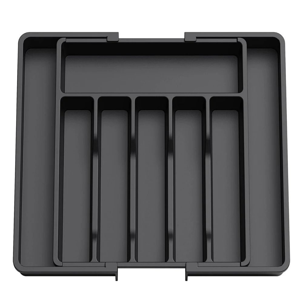 Obsidian Nexus | LMETJMA Expandable Silverware & Cutlery Utensil Organizer Tray