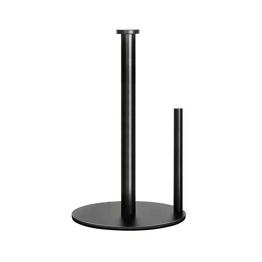 Stainless Steel Kitchen Roll Holder with Weighted Base | Heavy-Duty Countertop Organizer | Space-Saving Paper Towel Stan