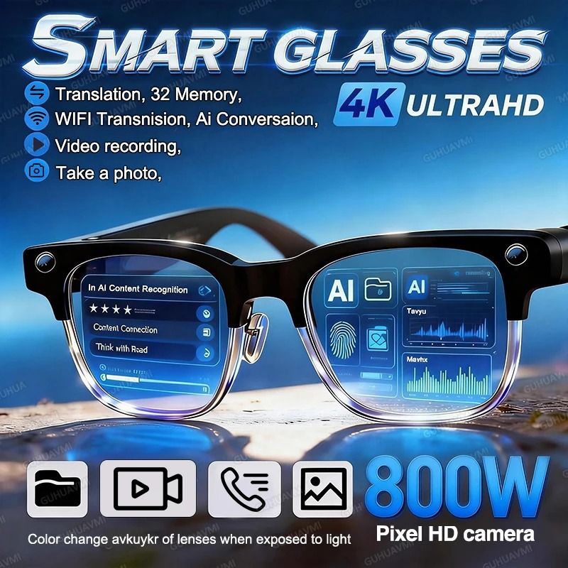 2026 AI Vision Smart Glasses | 8MP 4K Video Recording & AI P | Inspire ...