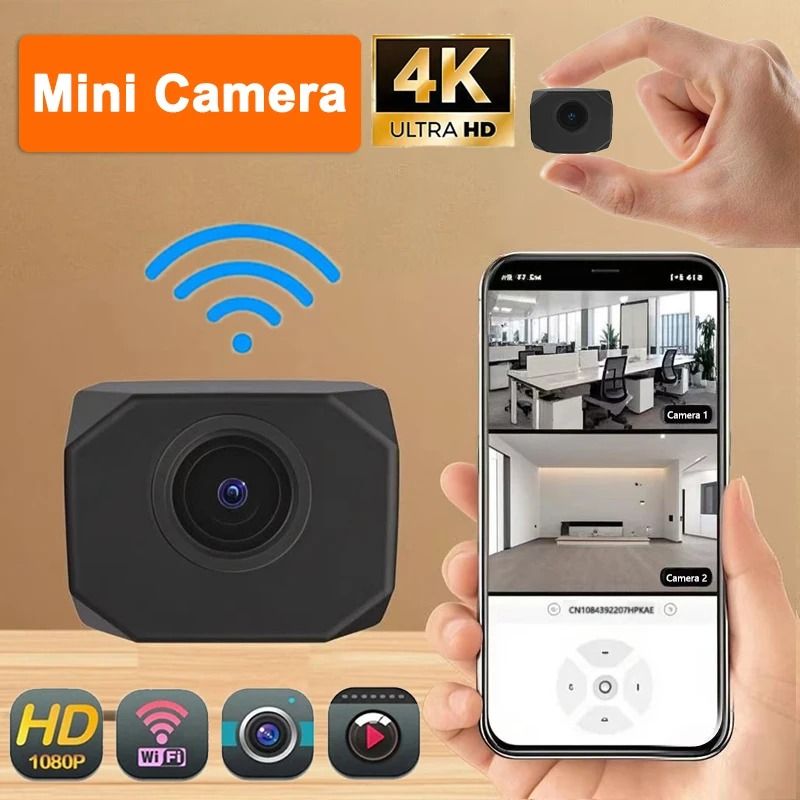 HD 4K Mini Surveillance Camera | WiFi Remote Monitoring & Night Vision | Executive Portable Home Security Camcorder