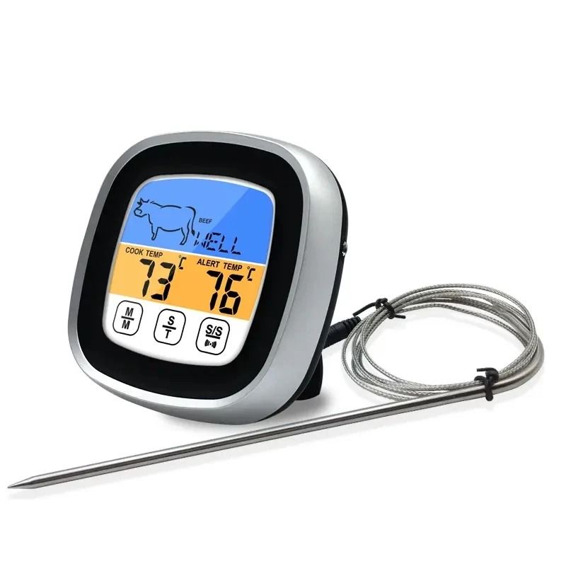 Touchscreen LCD Digital Meat Thermometer | Precision Probe & Timer Mode | Executive Culinary Command Sanctuary