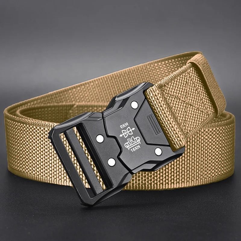 Tactical High-Durability Waist Belt with Automatic Mechanical Buckle