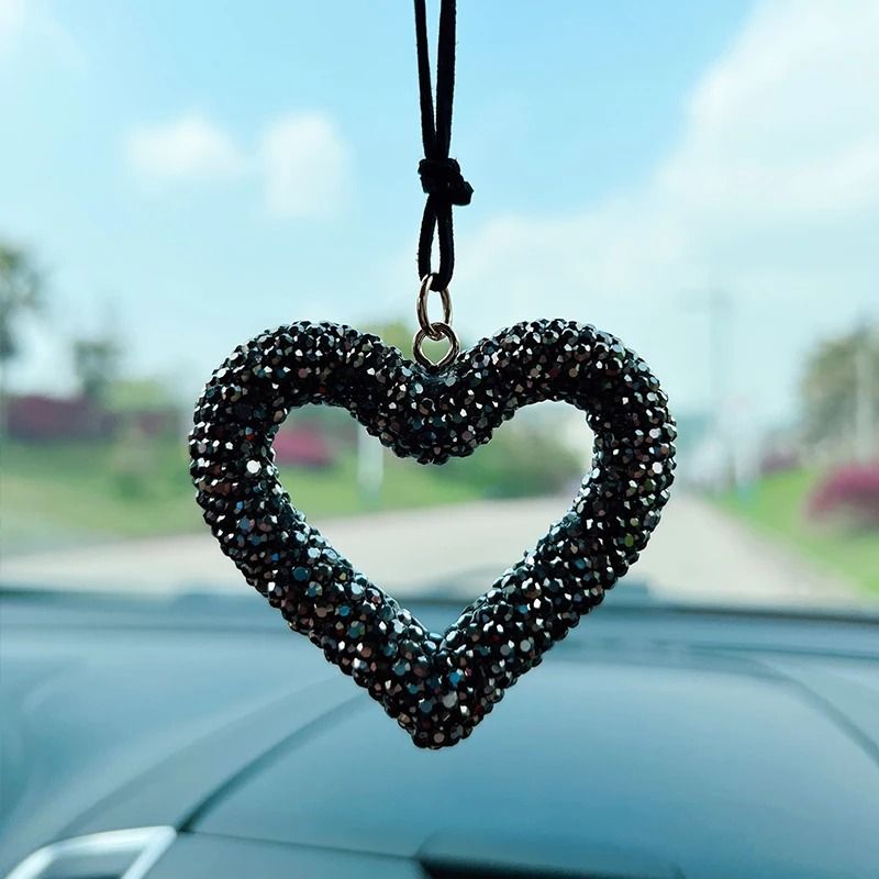 Diamond-Encrusted "Heart of Love" Luxury Car Pendant