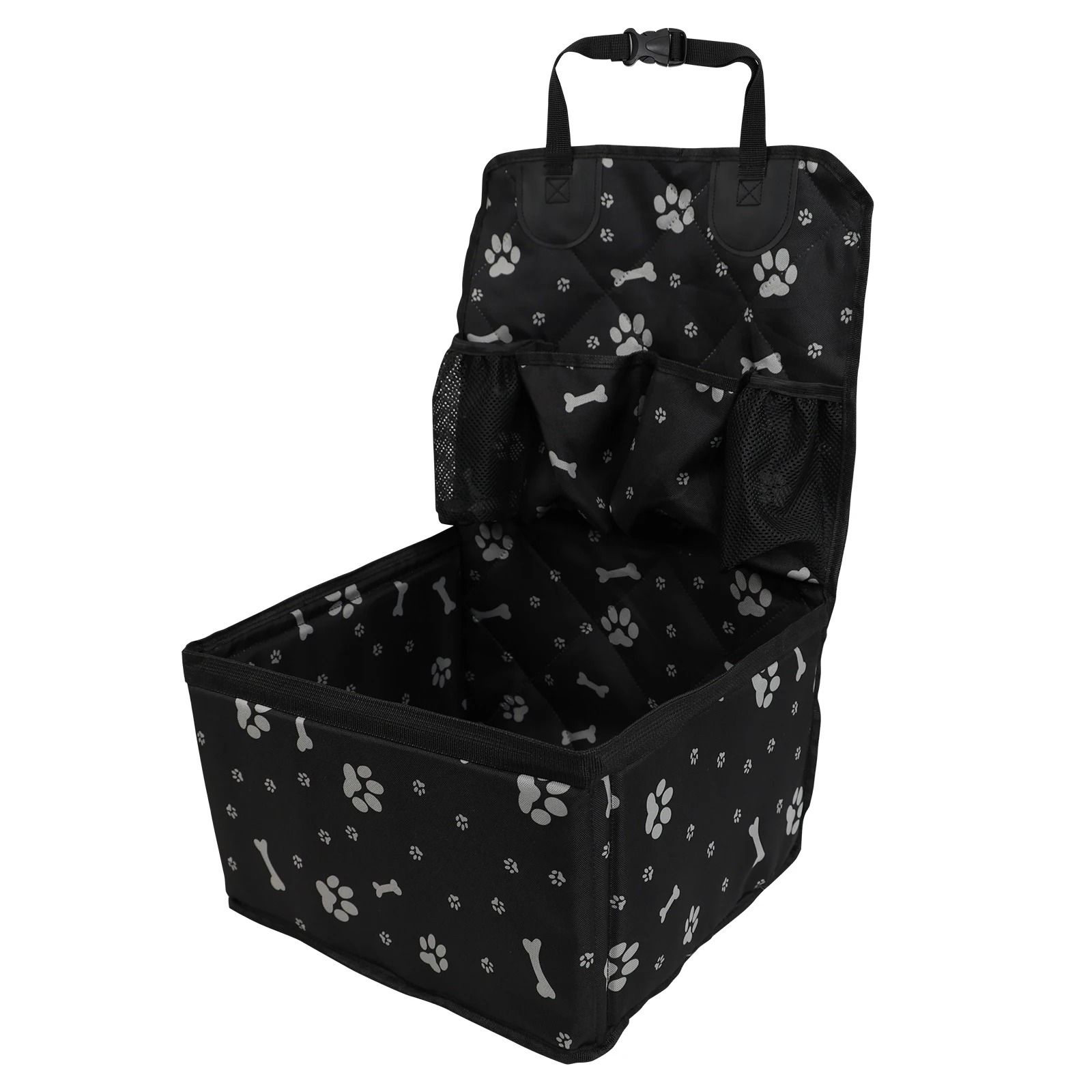 Portable Non-Slip Pet Travel Booster Seat with Integrated Storage Pockets