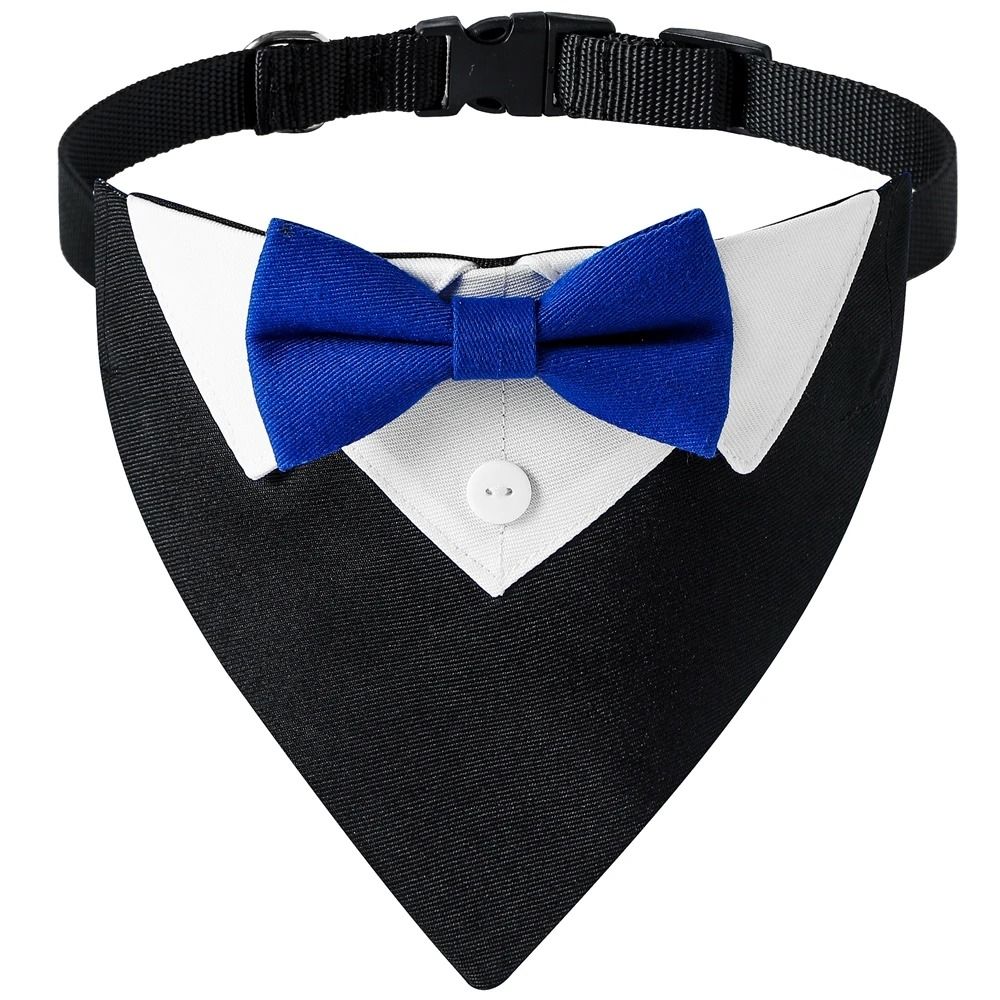 Formal Tuxedo Dog Bandana & Bow Tie Collar Set
