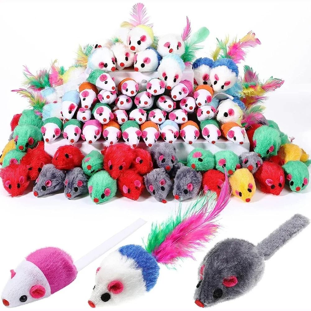 Interactive Rattle Plush Mouse Cat Toy with Catnip
