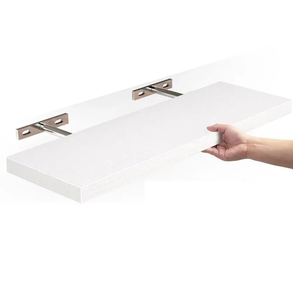 Premium Wooden Hanging Storage Rack - Durable Wall-Mounted Floating Shelves with Invisible Brackets