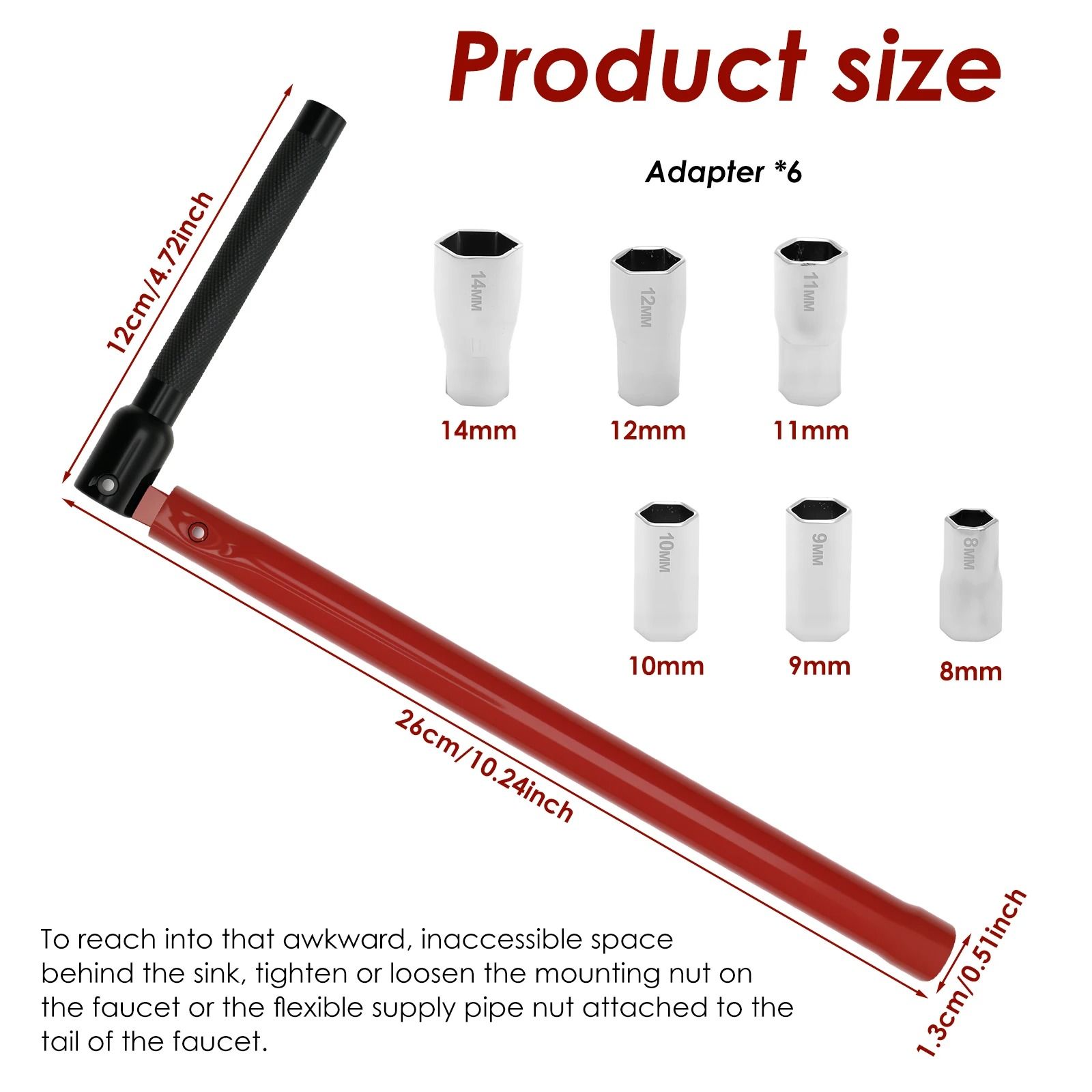 Carbon Steel Sink Faucet & Tap Installation Wrench Tool