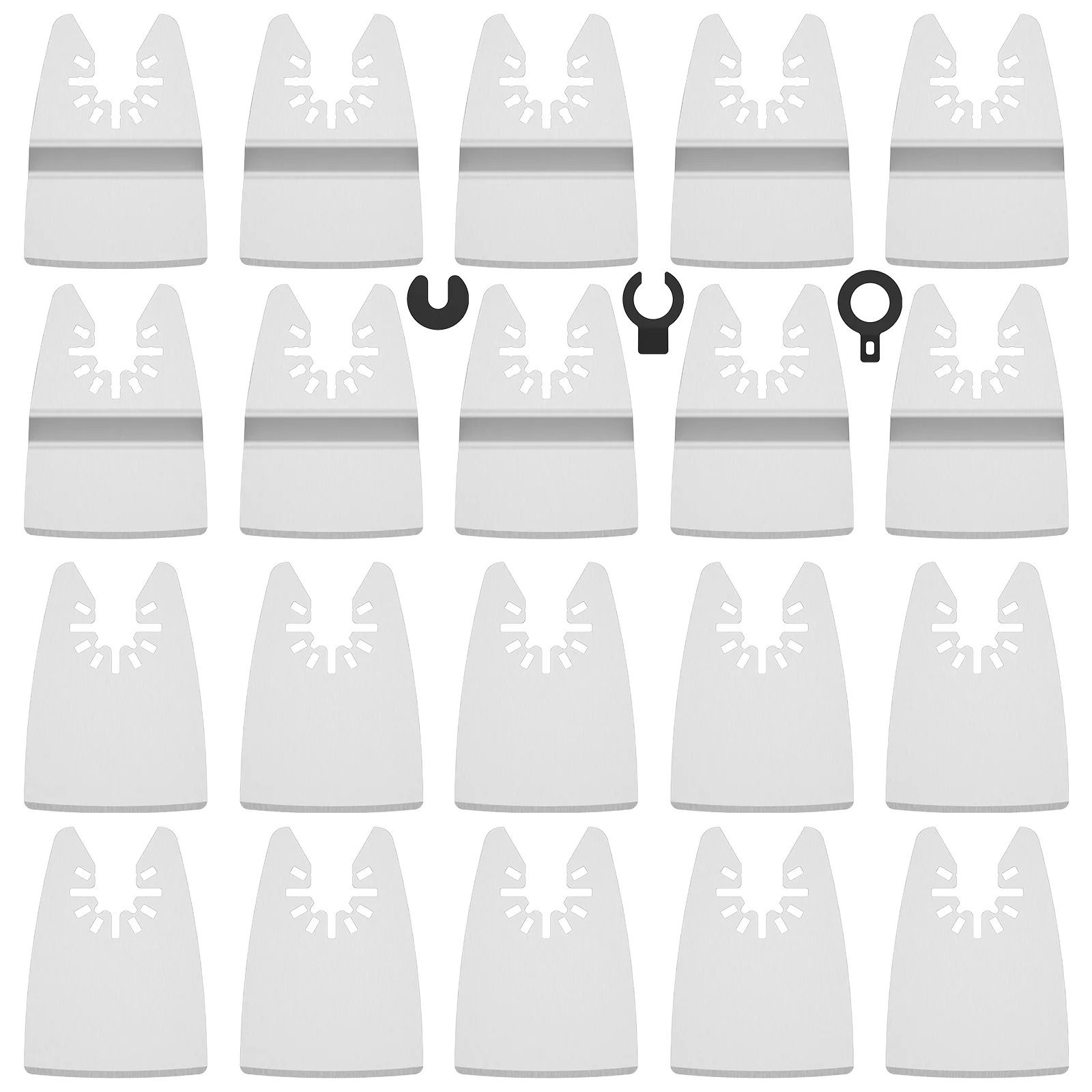 20-Piece Premium Stainless Steel Oscillating Multi-Tool Scraper Blade Set