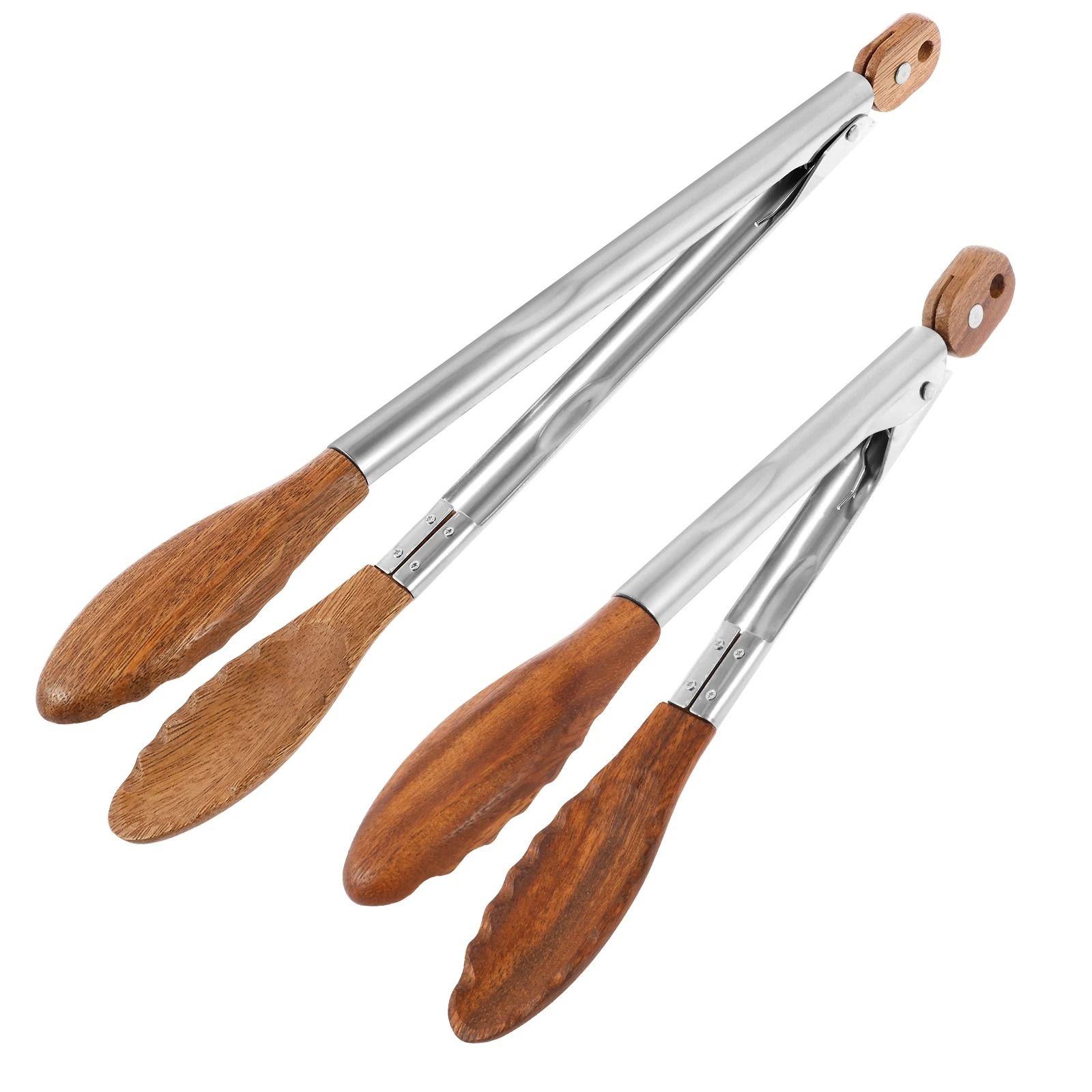 2-Piece Solid Wood Food Serving Tongs Set