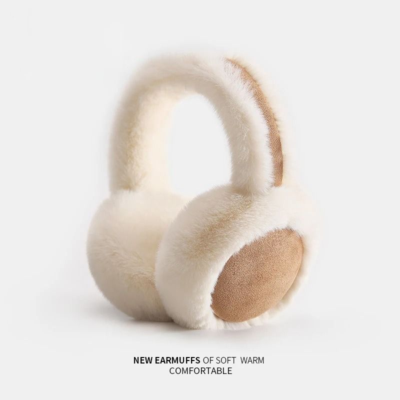 Winter Fashion Warm Foldable Plush Faux Fur and Soft Suede Earmuffs