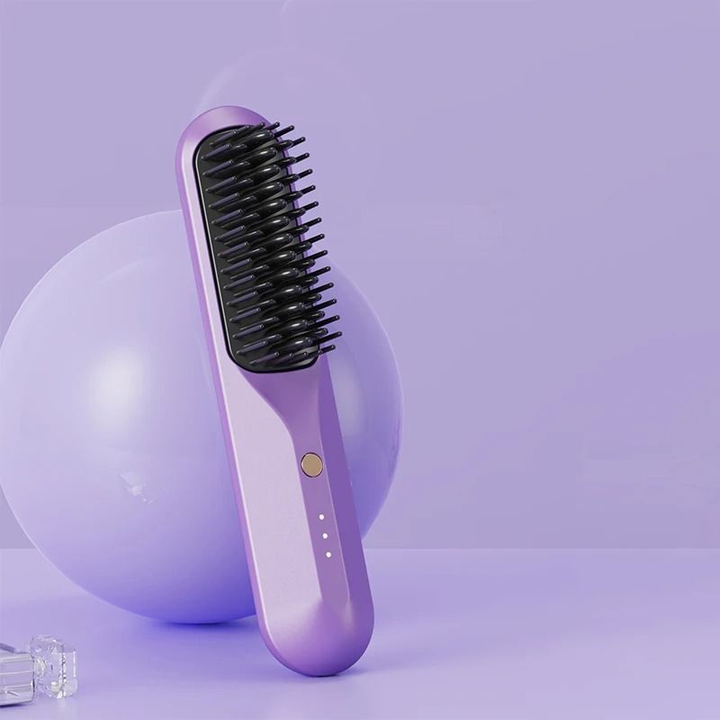 Cordless Portable Electric Hair Straightener & Thermal Styling Brush