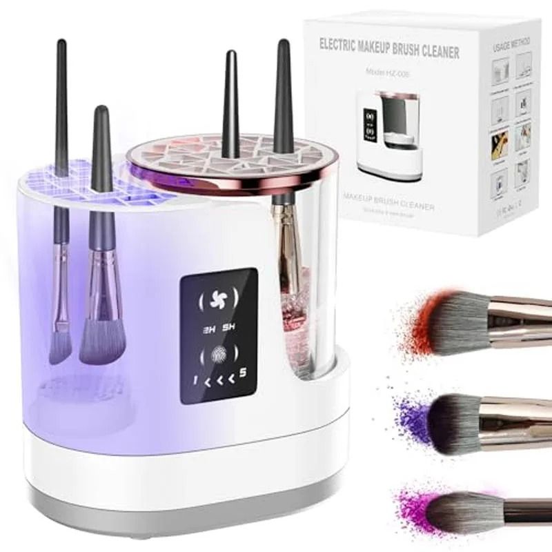3-in-1 Fully Automatic Electric Makeup Brush Cleaner & Quick-Dryer