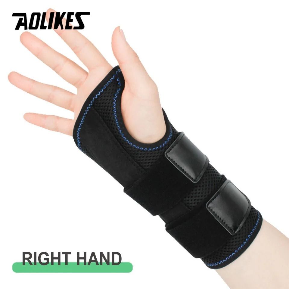 AOLIKES Orthopedic Carpal Tunnel Wrist Brace with 3 Stabilizing Stays (Night & Day Support)