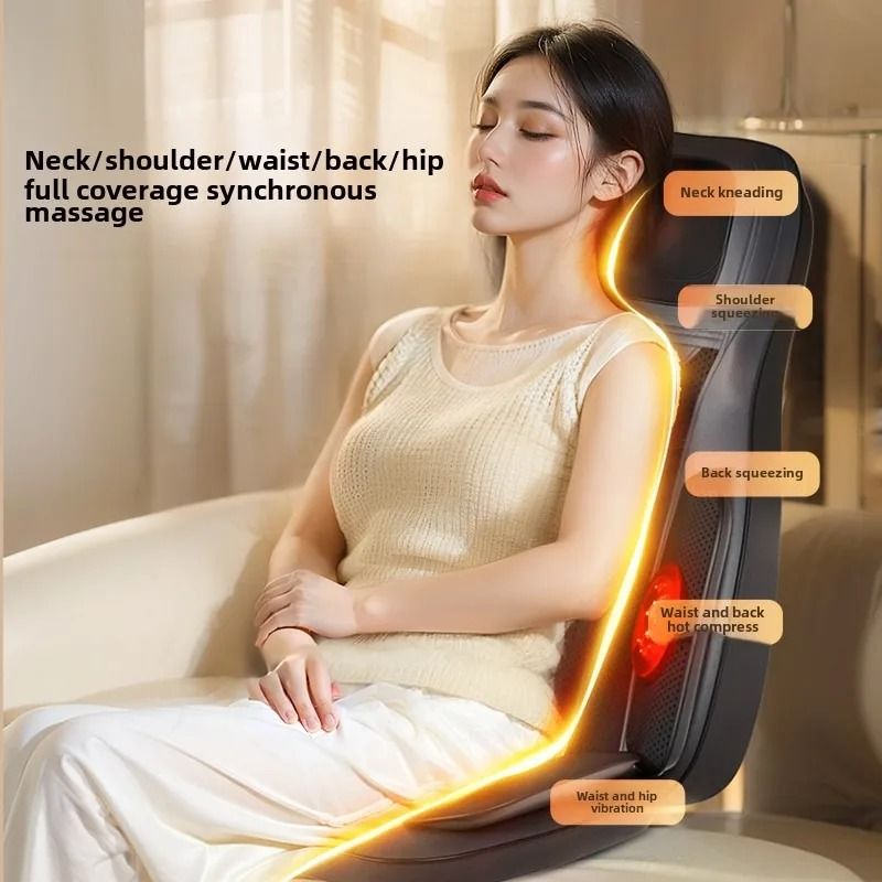Professional Shiatsu Full-Body Massage Cushion – Heat, Vibration, & Ergonomic Back/Neck Recovery System