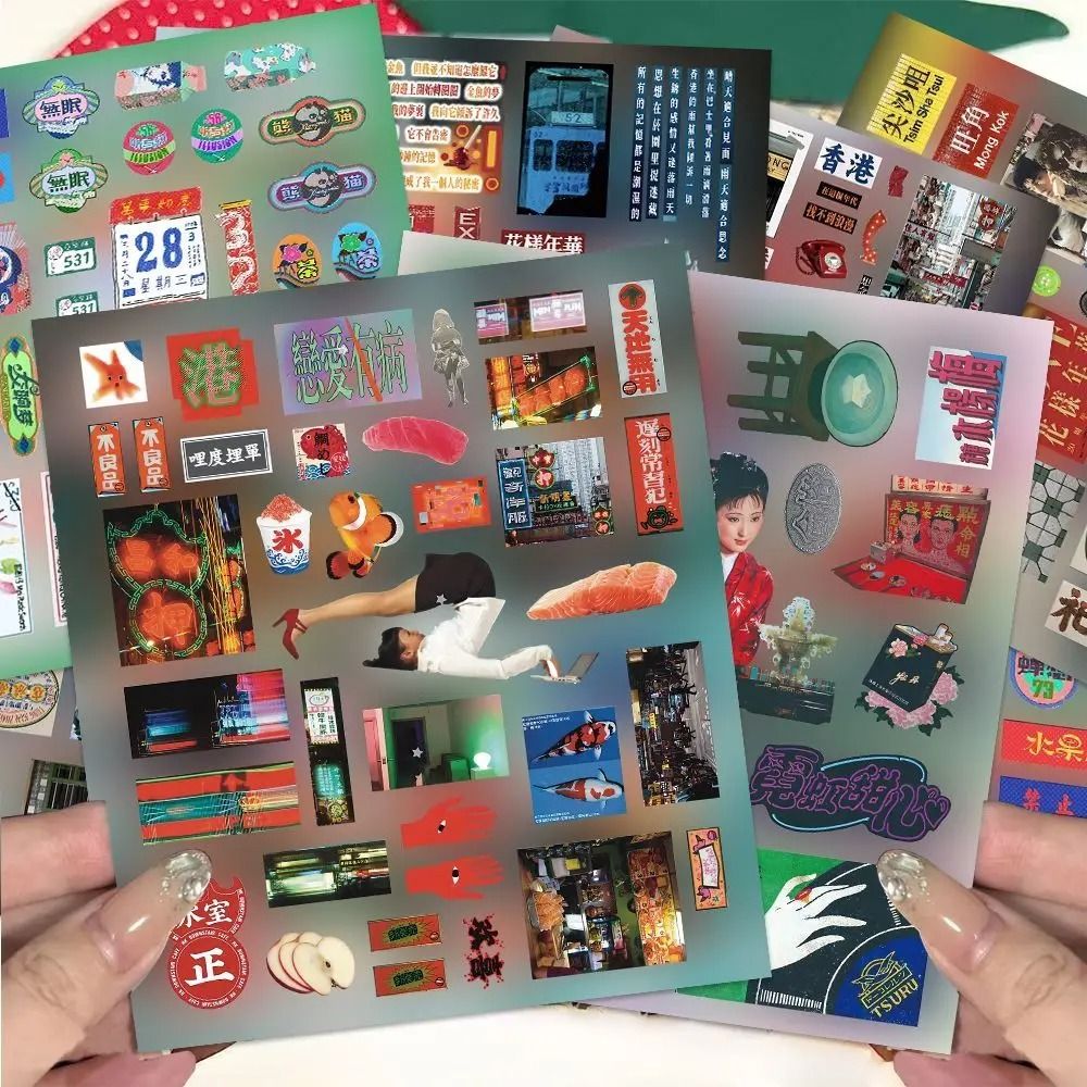 6Sheets Y2K Dreamcore Retro Hong Kong Weirdcore Style Scrapbook Stickers