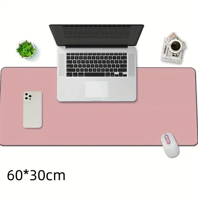 1Pc Large PU Leather Office Desk Protector Mat & Gaming Mouse Pad (23.6 x 11.8 in)