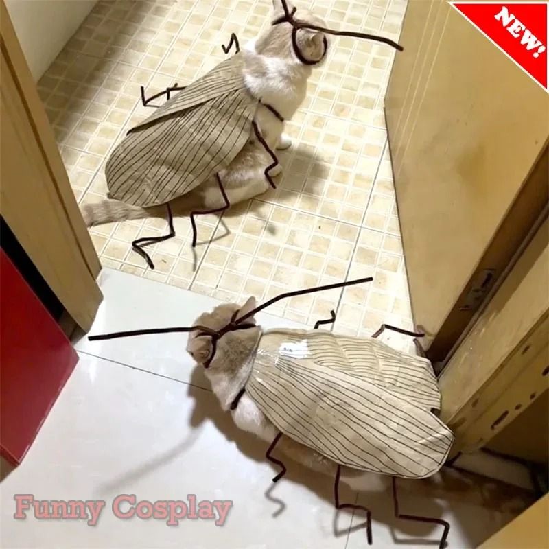 1Pack Cat Cockroach Costume - Easy DIY Role Play Breathable Pet Costume Set