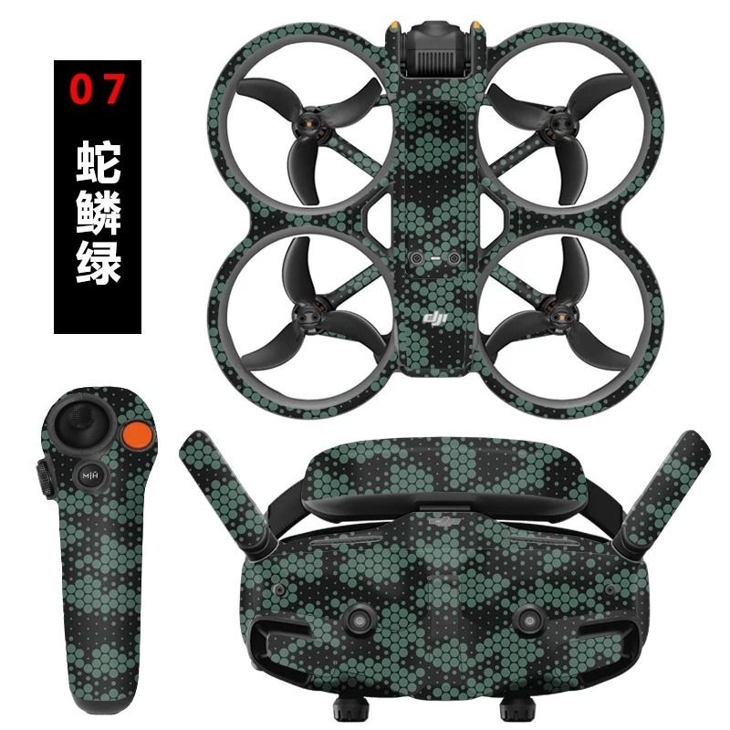 Colorful Full-Protection PVC Sticker Skin for DJI Avata 2 and Goggles 3