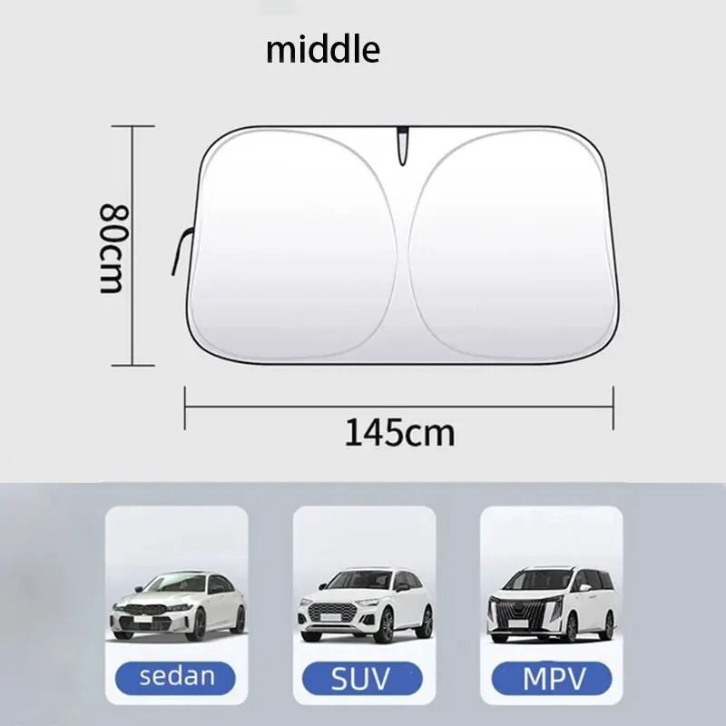 Folding Car Front Window Sunshade Cover and Windshield Visor with UV Protection for Summer Styling