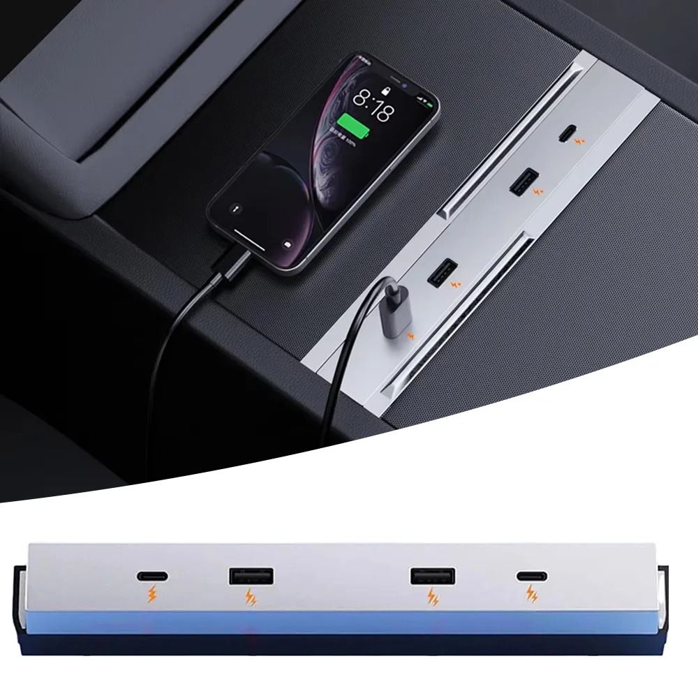 Fast Charging USB Hub Expansion Dock for Tesla Model 3 and Y