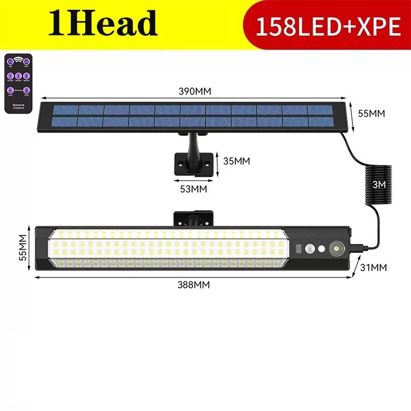 Split Solar Wall Light Bar with Separate Panel and PIR Motion Sensor