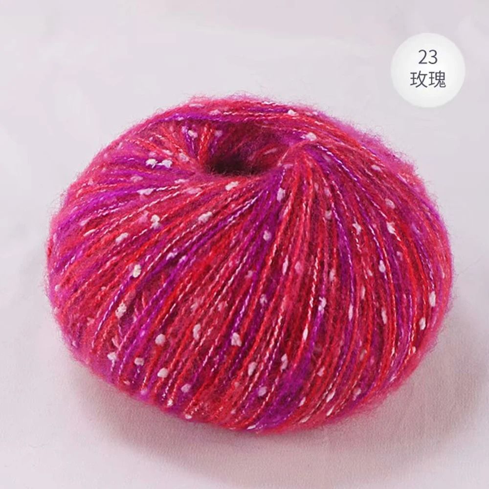 Snow Point Mohair Cashmere Sequin Yarn 50g Soft Wool Thread for Crochet and Knitting