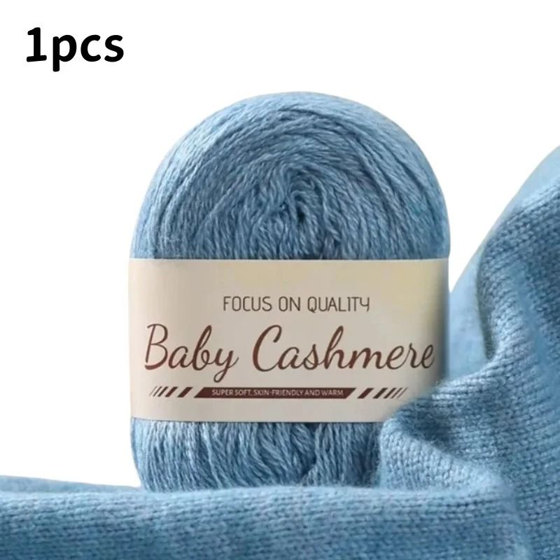 50g Ultra-Soft Mohair Cashmere Yarn Roll Thin Fluffy Wool Thread for Hand Crochet and DIY Fine Knitting
