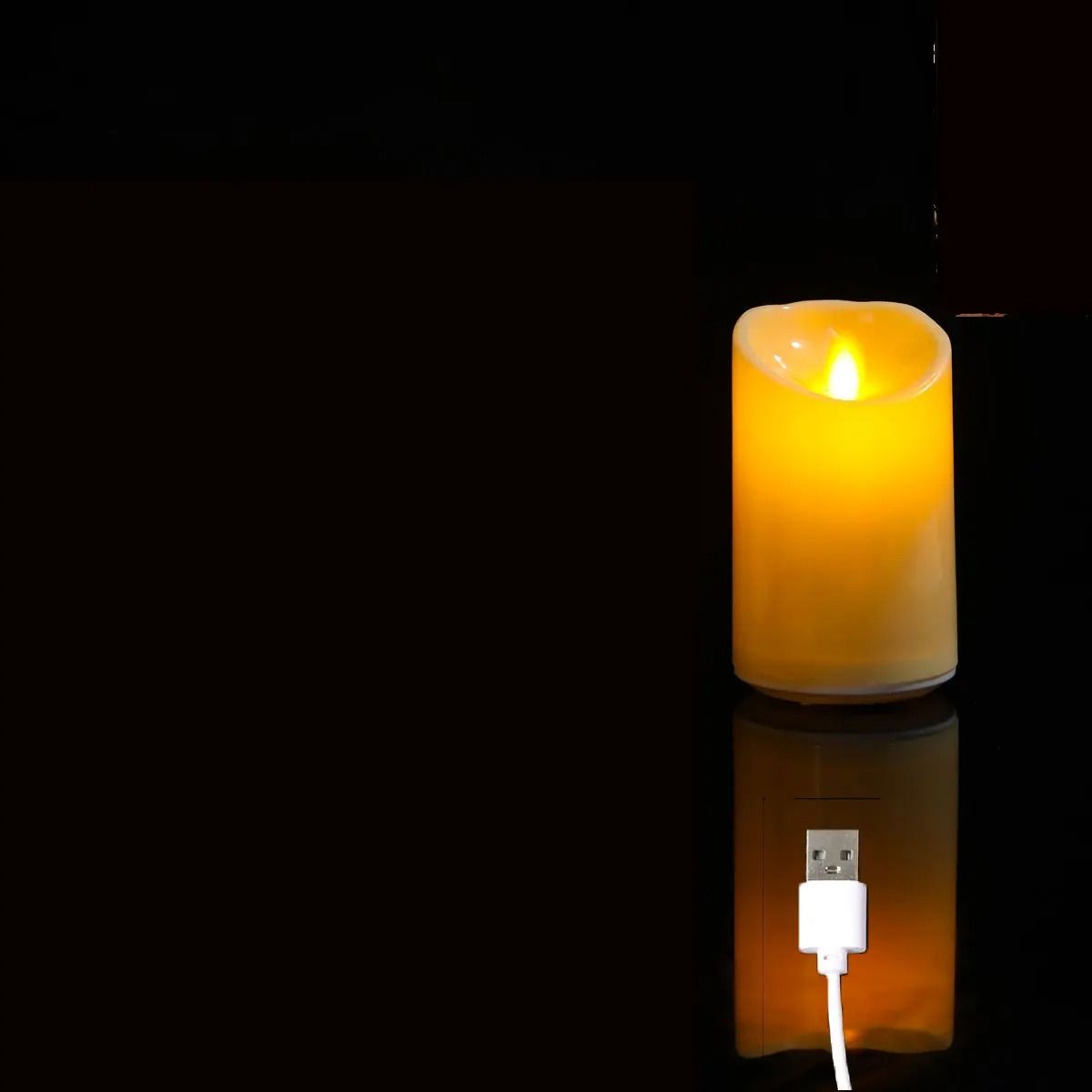 1 or 3 Pcs Rechargeable LED Flameless Pillar Candles with USB Moving Wick Dancing Flame 3 4 5 Inch
