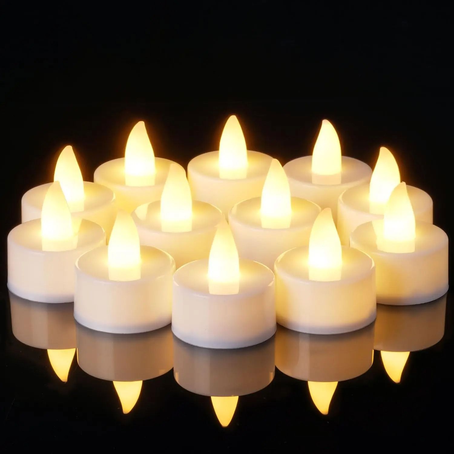 Flameless LED Creative Wishing Tea Light Candle Warm White Flickering Light for Halloween Decor
