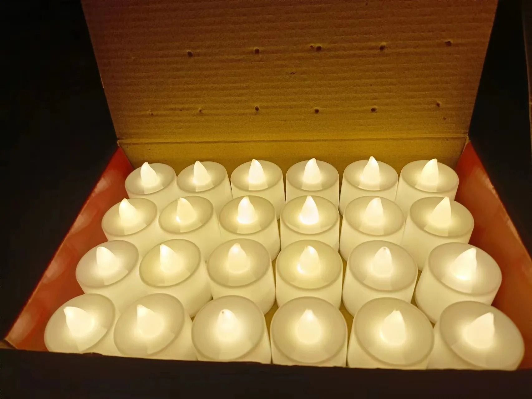 Flameless LED Creative Wishing Tea Light Candles Warm White Flickering Lights for Halloween Christmas Wedding Decor