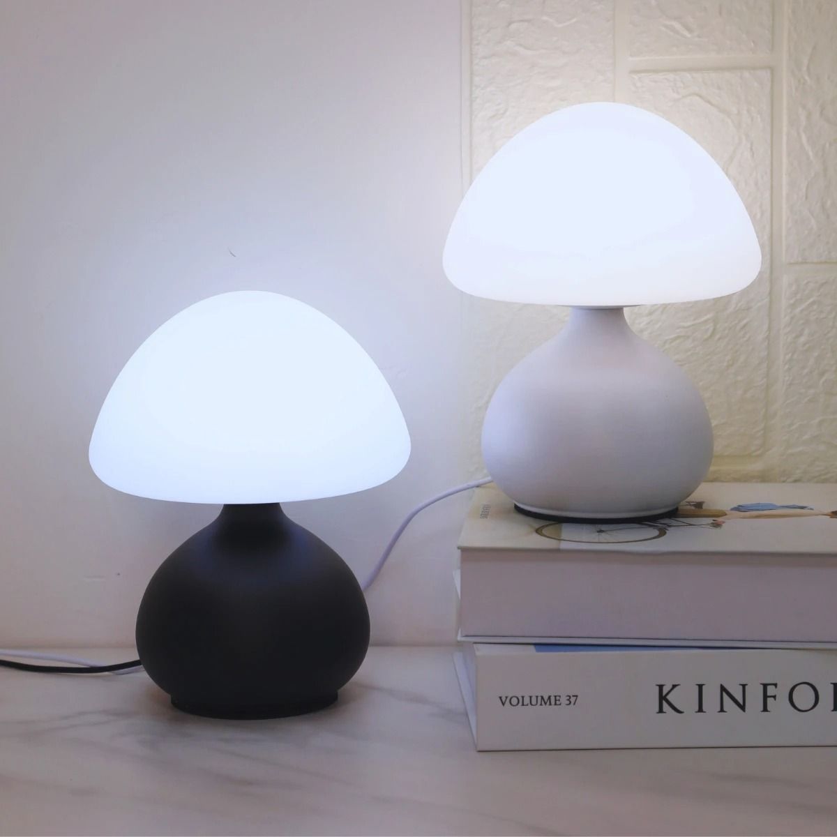 Dimmable Mushroom LED Table Lamp USB Powered Night Light for Bedroom Living Room
